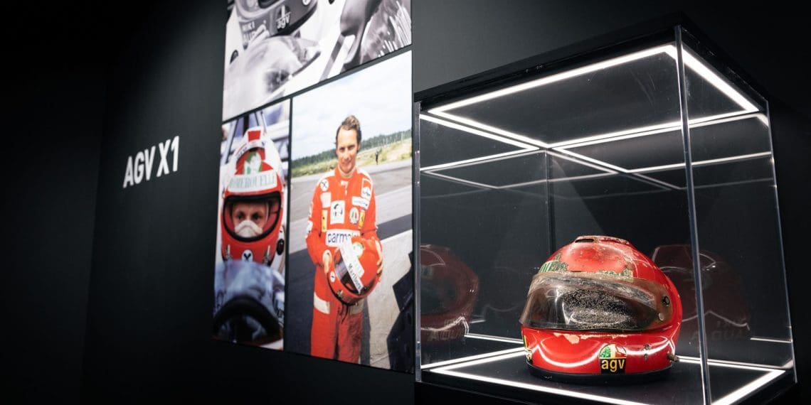 Niki Lauda’s Iconic 1976 AGV X1 Helmet Resurfaces at EICMA 2024 After Decades-Long Mystery