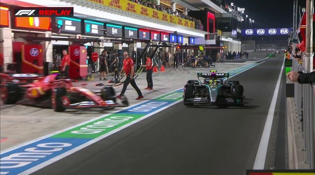 Ferrari slapped with fine after pitlane clash between Lewis Hamilton and Carlos Sainz in Qatar
