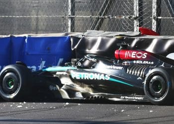 George Russell’s crash-filled season puts Mercedes on brink of F1 cost cap breach