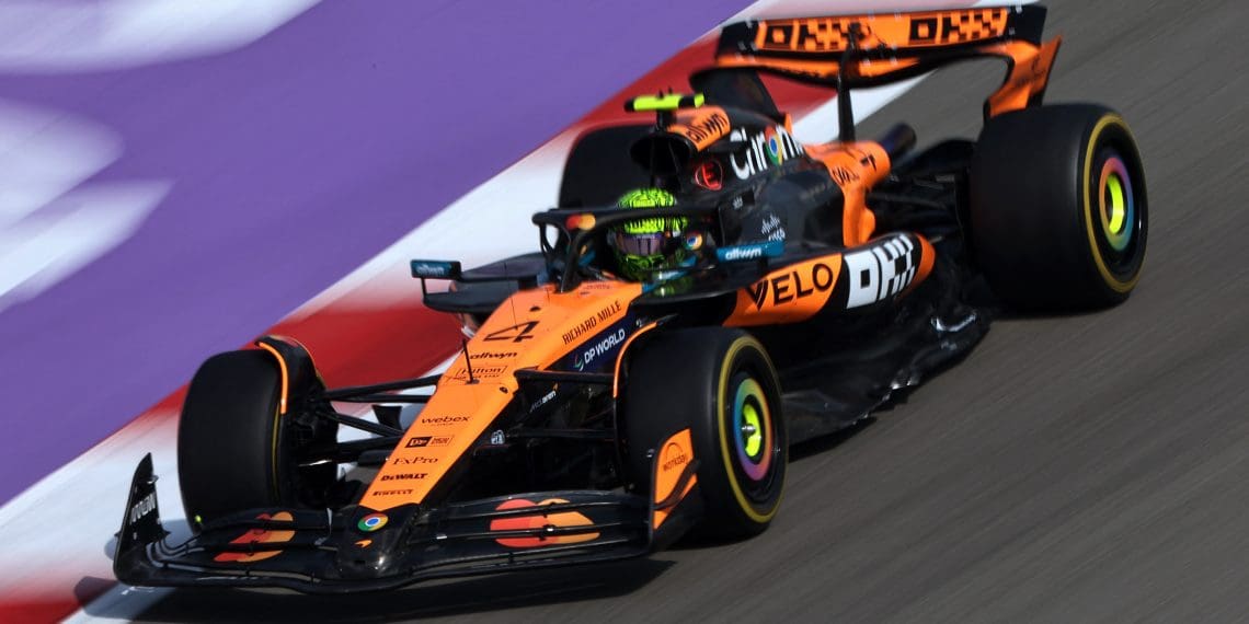 Lando Norris Dominates Bahrain FP1 with Rookie Rivals in a Heat-Soaked Showdown