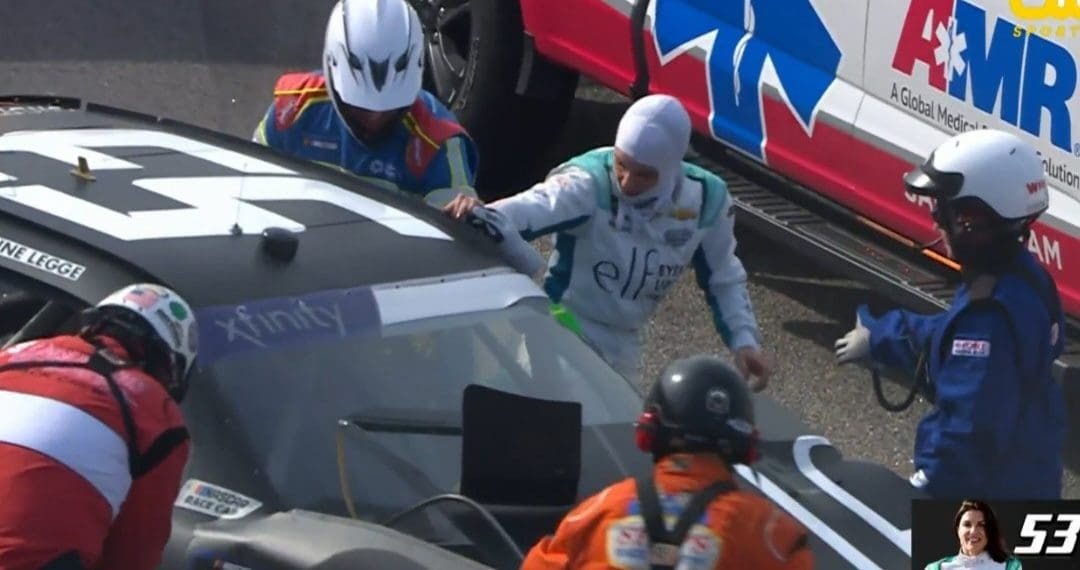 VIDEO – Explosive NASCAR Crash: Katherine Legge’s Fiery Collision at Rockingham Shakes Racing World