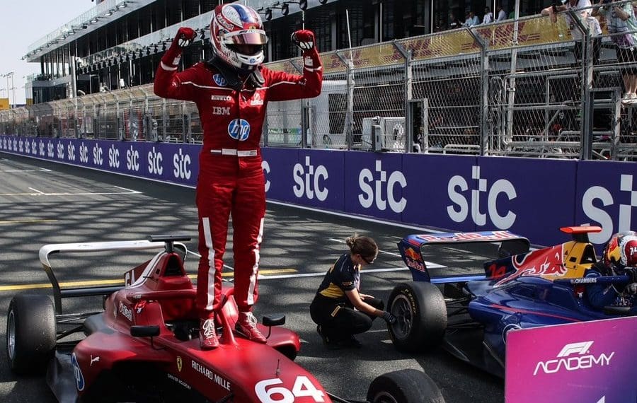 Ferrari Sensation Maya Weug Triumphs in Epic F1 Showdown at Jeddah Corniche Circuit