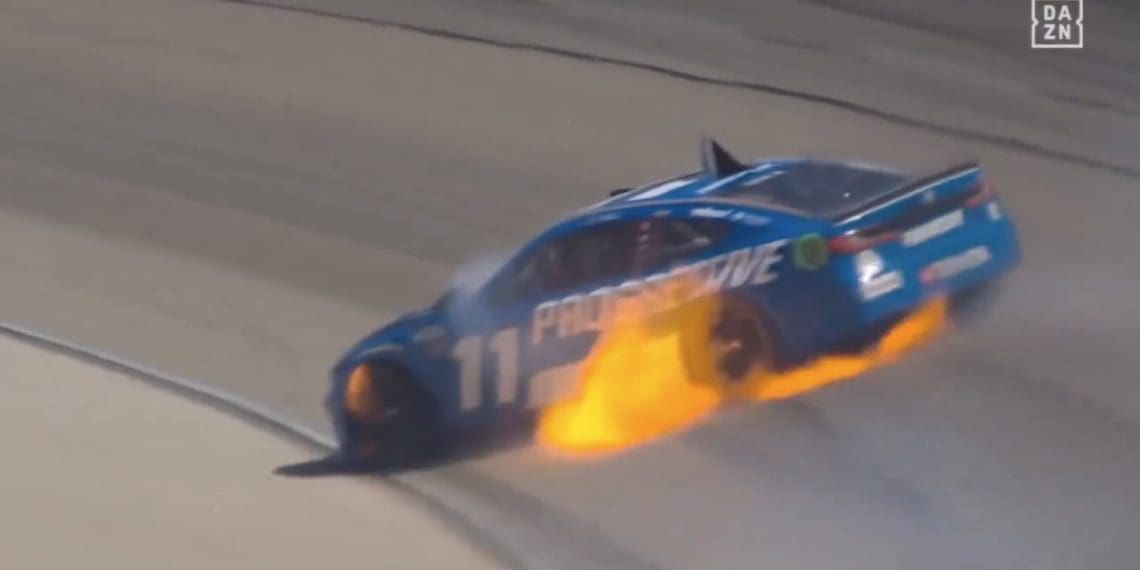 VIDEO SHOCKING MOMENTS: Denny Hamlin’s Wurth 400 Race Ends Early After Car Catches Fire and Loses Power
