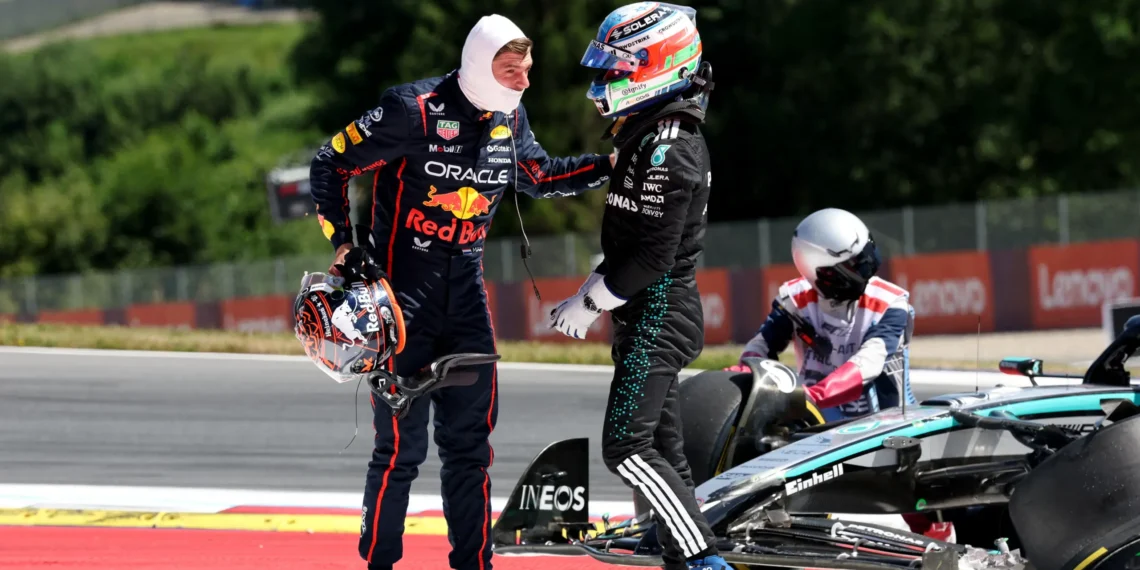 Max Verstappen confronts Kimi Antonelli after dramatic Austrian GP collision