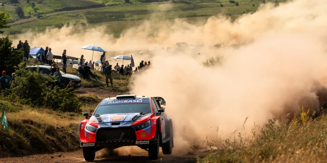 Ott Tanak charges towards historic Hyundai victory in EKO Acropolis Rally.