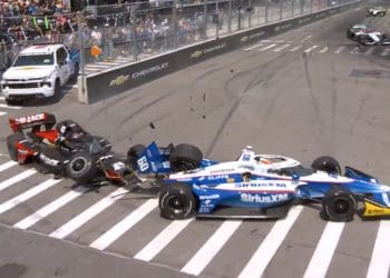 VIDEO: Louis Foster triggers red flag in Detroit GP with late, vicious crash – dramatic rescue