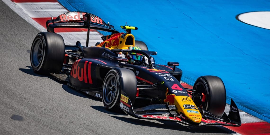 Arvid Lindblad triumphs from pole, clinching historic F2 Feature Race victory in Spain