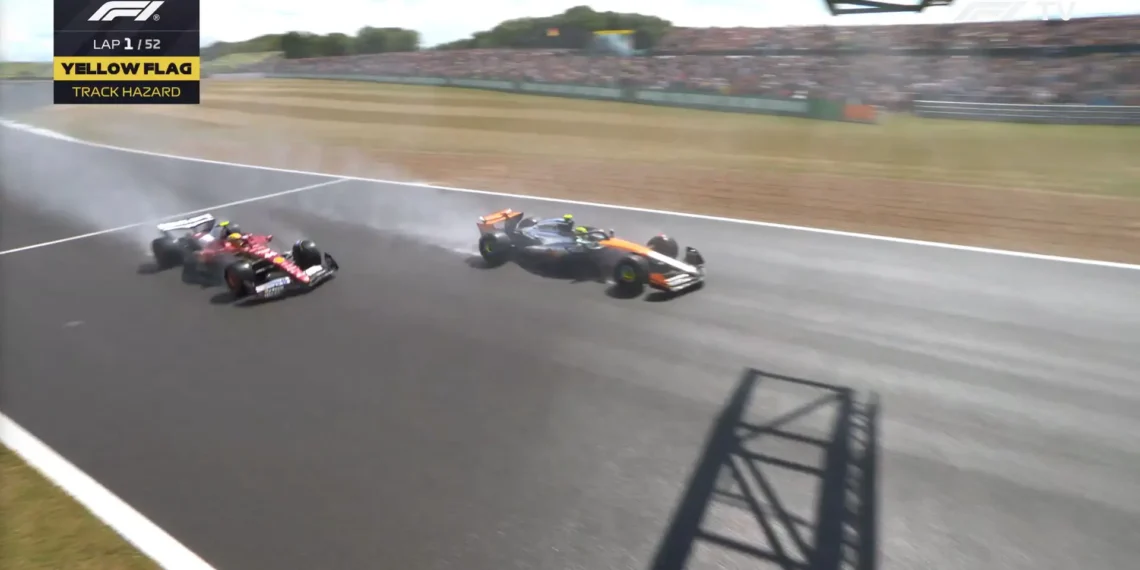 Video- Lewis Hamilton and Lando Norris engage in epic battle as British GP chaos unfolds!