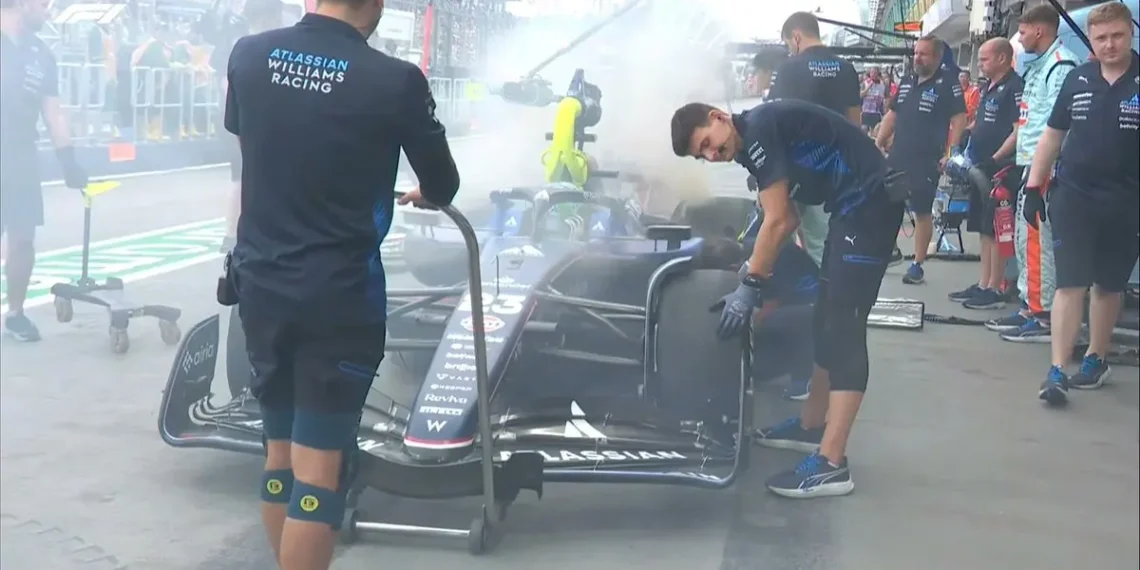 Chaos Unleashed: Alex Albon Faces Fiery Pitlane Inferno in F1 Singapore GP FP1!