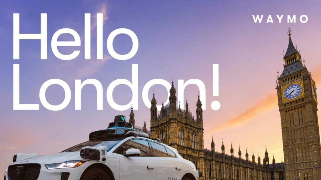 Táxis autónomos da Waymo chegam a Londres em 2026