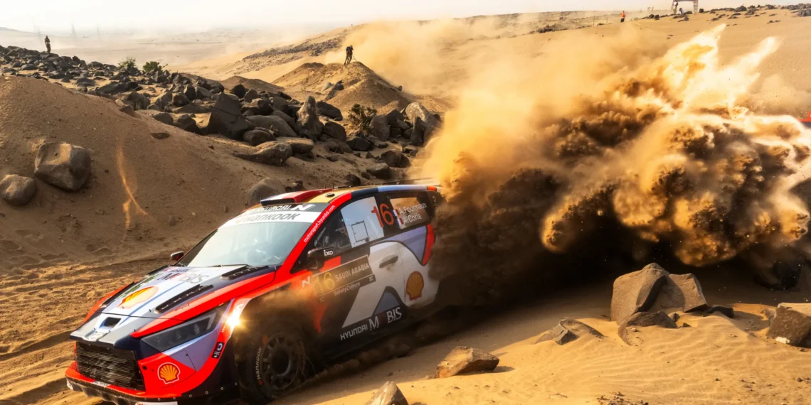 Adrien Fourmaux Survives Puncture Pandemonium to Snatch Saudi Rally Lead by 2.4s in Wild Desert Thriller