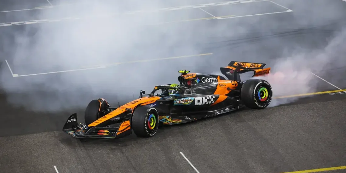 Lando Norris conquers nerves to claim thrilling F1 title as Max Verstappen wins Abu Dhabi finale
