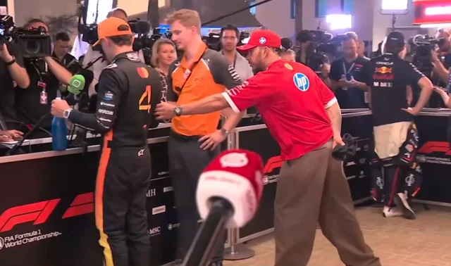 VIDEO – Lewis Hamilton puts past beef aside to celebrate Lando Norris’ stunning 2025 F1 title win