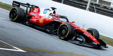 Leclerc dominates Barcelona F1 testing with over 60 laps as Verstappen battles rain challenges
