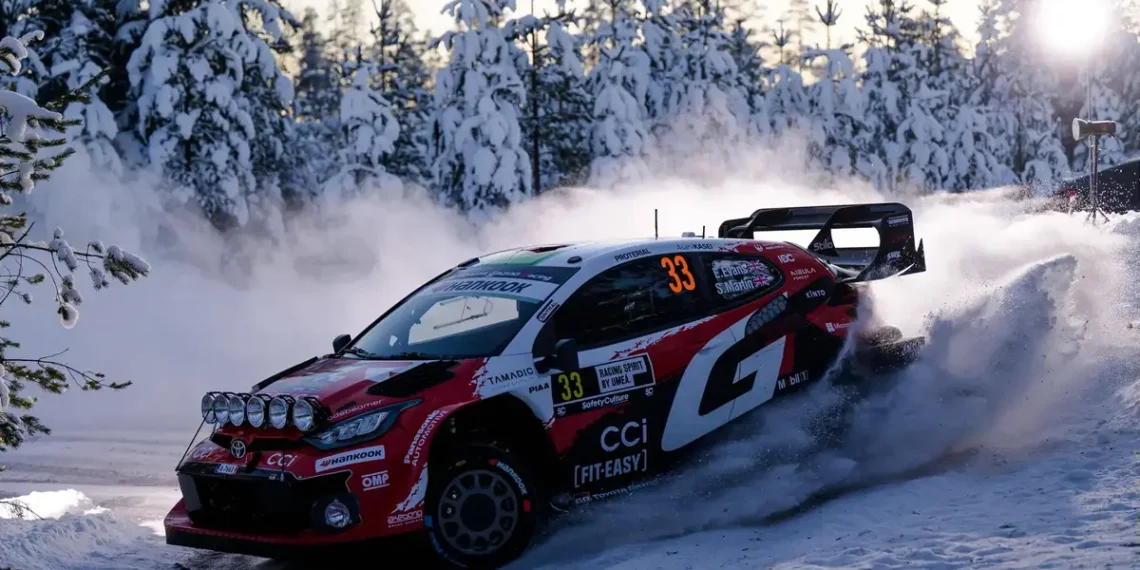 Elfyn Evans charges to commanding lead at WRC Sweden: Toyota’s 1-2-3-4 supremacy reigns!