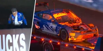 Racing star Chris Mies faces gruesome crash at 250km/h: soaked in kangaroo blood at Bathurst 12-Hour