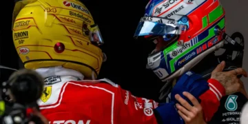 Andrea Kimi Antonelli celebrates F1 debut win while Lewis Hamilton reflects on age gap