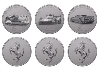 Casa da Moeda de Itália lança coleção com Ferrari híbridos com motor V6