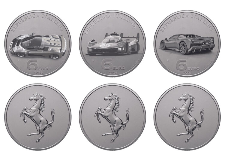 Casa da Moeda de Itália lança coleção com Ferrari híbridos com motor V6