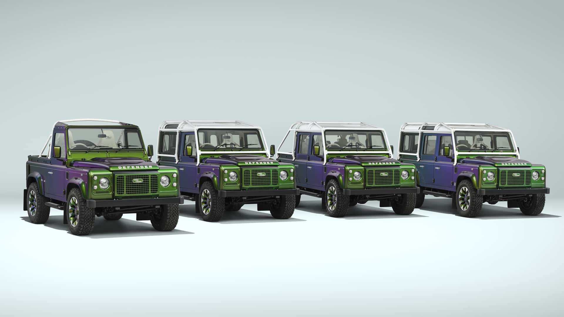 Land Rover cria quatro Defender V8 únicos com pintura que muda de cor