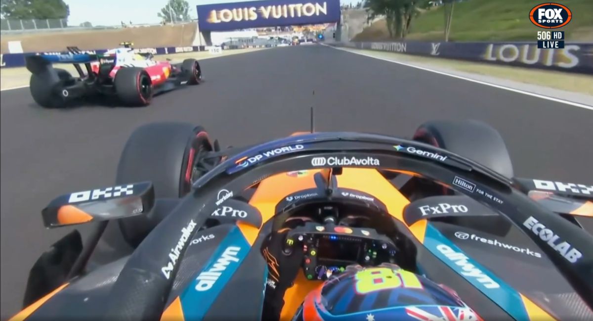 Gesto sarcástico de Oscar Piastri a Lewis Hamilton na qualificação da hungria (VIDEO)