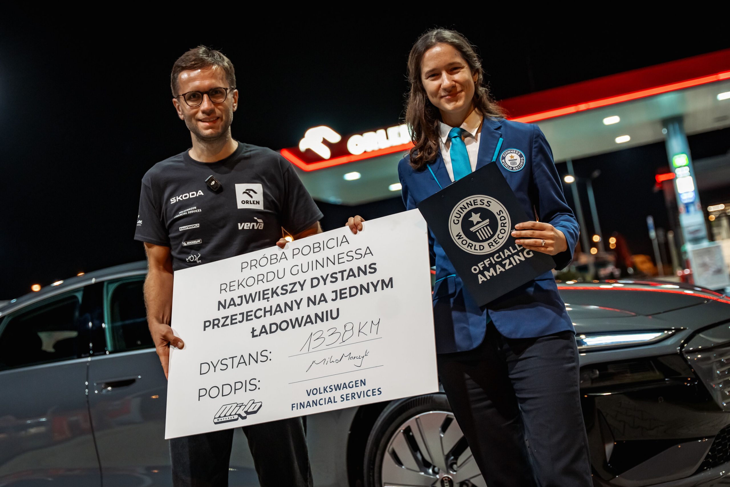 O A6 Sportback e-tron performance do recorde, homologado pelo Guinness World Records na Polónia.