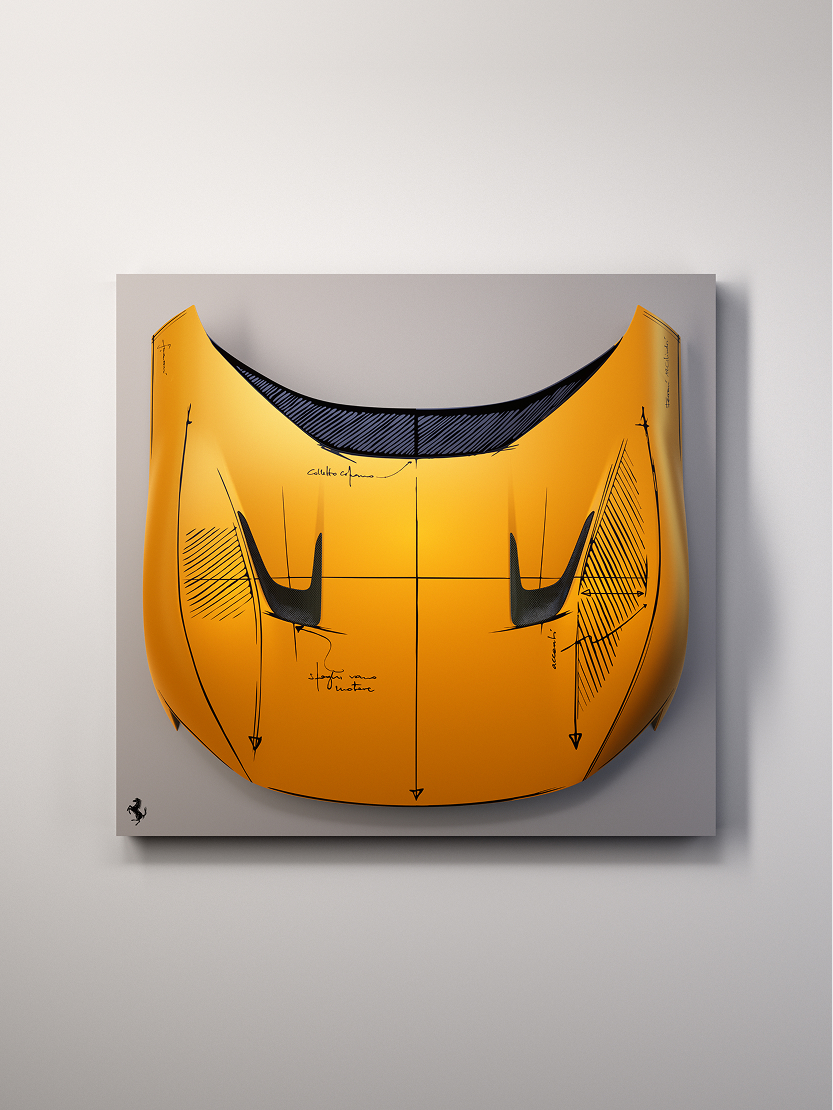 Uma das peças da colecção Sketch Body, com o desenho aplicado sobre a superfície do painel