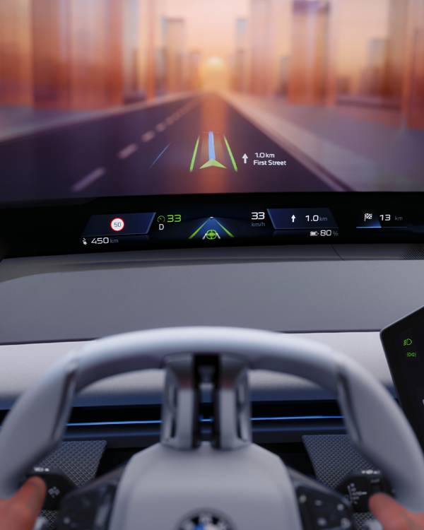 O head-up display tridimensional da BMW projecta informação no campo de visão do condutor, o princípio mais próximo do que a patente descreve