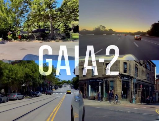 Uma imagem do GAIA, o modelo de mundo generativo com que a Wayve treina o seu sistema de condução