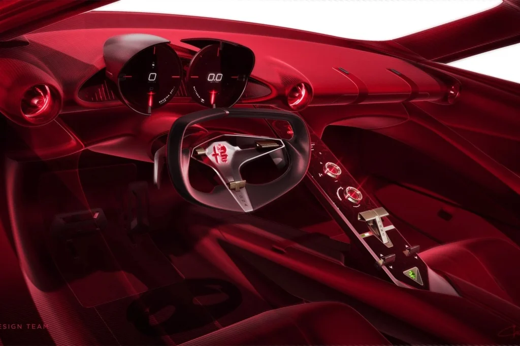 2 ecrãs redondos em vez do central no Alfa Romeo Cuorerosso
