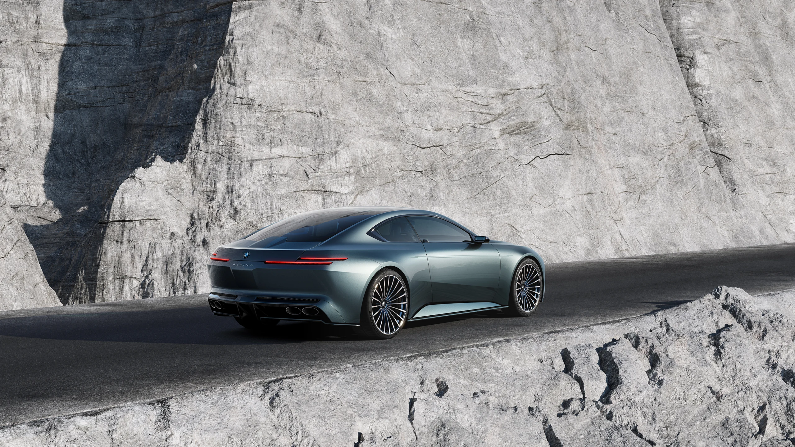 Protótipo Vision BMW Alpina, numa fotografia oficial da BMW; não é o futuro modelo de produção.