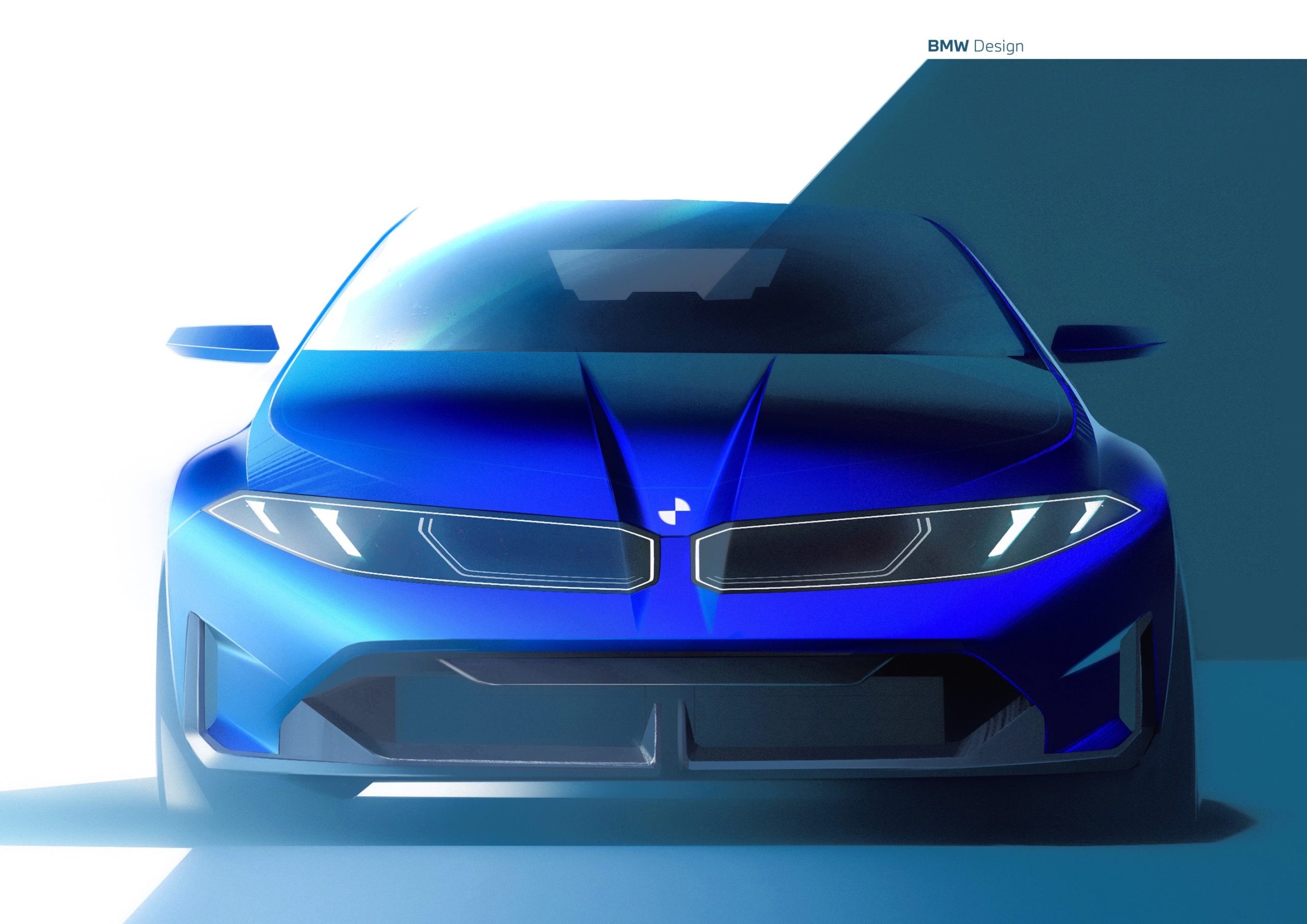 Imagem do conjunto oficial de esboços e do processo de design do BMW i3 50 xDrive, publicado pela BMW em Março de 2026. Não é o esquema do designer citado no artigo.