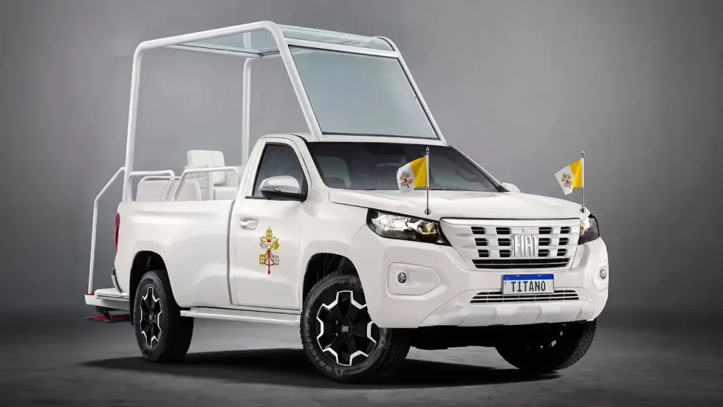Este é o carro que o Papa vai usar na visita ao Uruguai e é um…