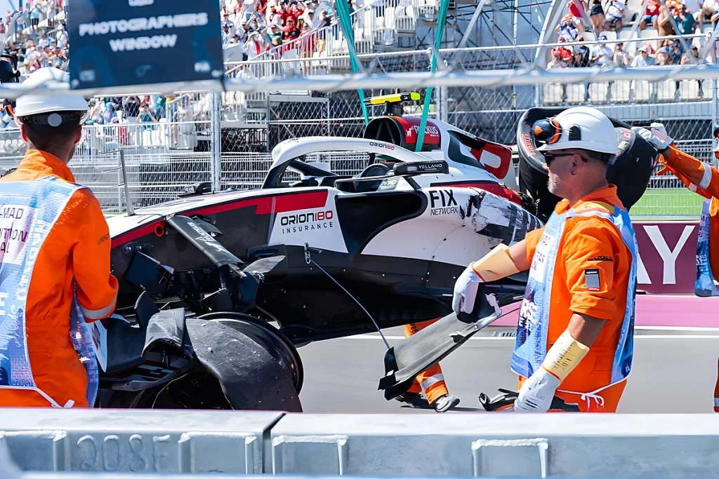 Oliver Bearman fora do qualifying do GP de espanha após acidente