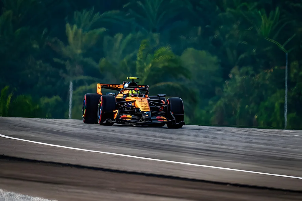 Lando Norris perde tempo em reta e sofre défice da McLaren
