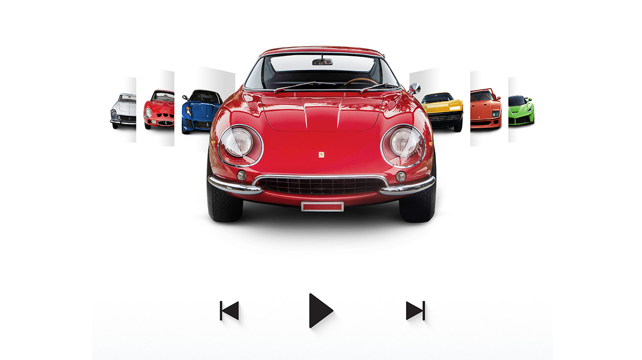 Exposição «The Greatest Hits, Music Legends and their Ferraris», dos Museus Ferrari, numa fotografia oficial. A fonte não identifica os automóveis.