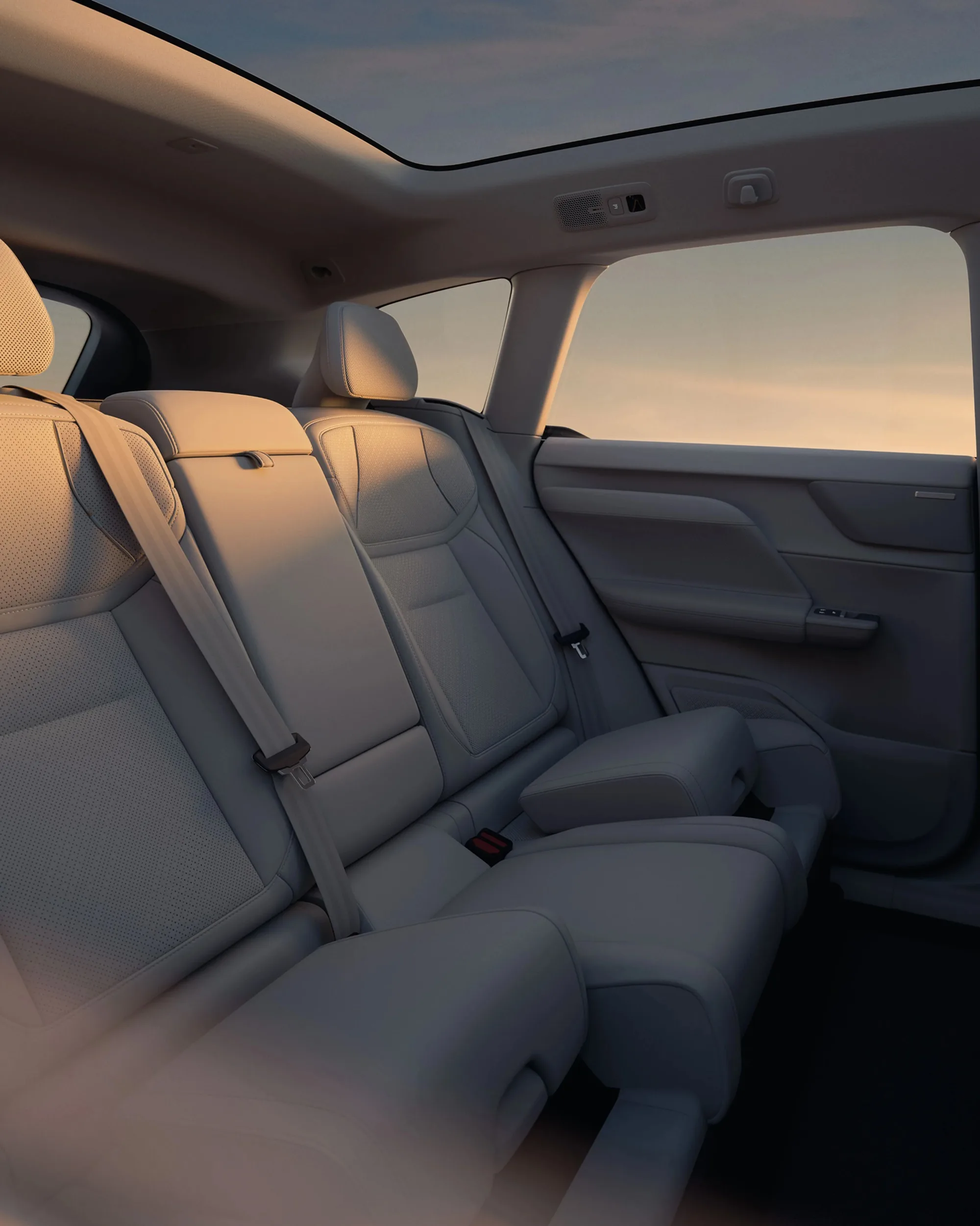 Integrated booster cushion in the fully electric EX60 SUV, available with heating