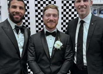 Bubba Wallace joins in festivities for Tyler Reddick’s marriage alongside Denny Hamlin.