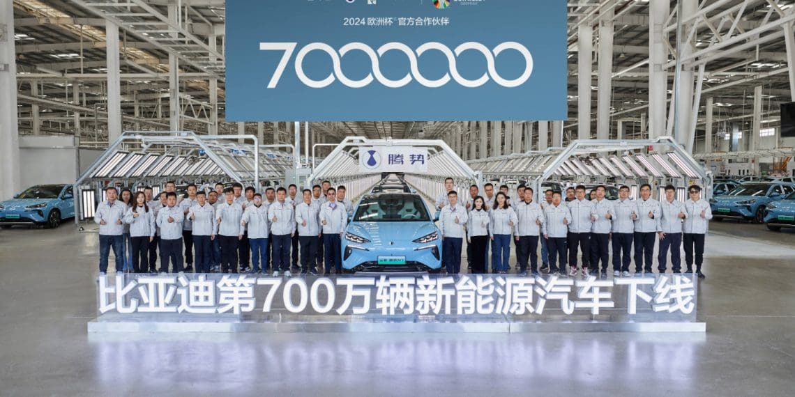 BYD alcança marco histórico de 7 milhões de viaturas produzidas
