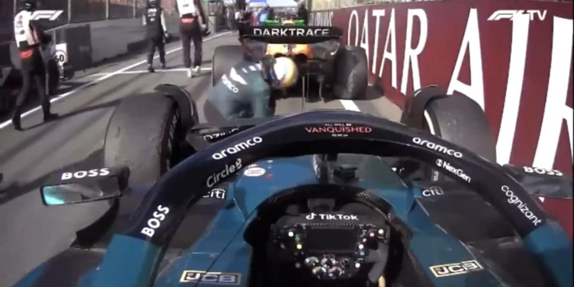 Video – Fernando Alonso was spotted eyeing the McLaren with some curiosity so he could understand the MCL38’s superiority