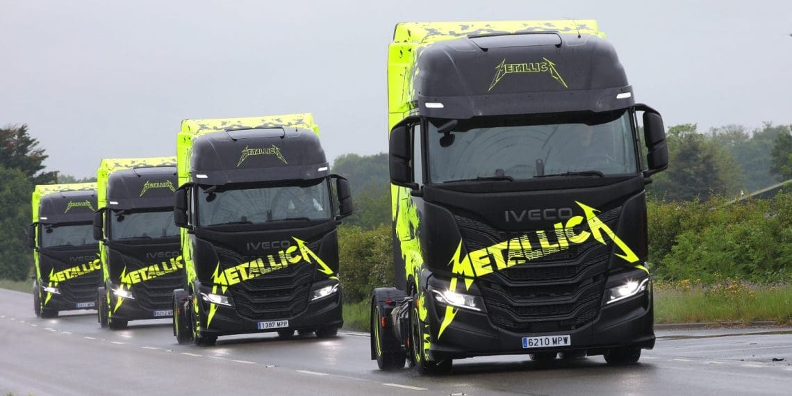Frota multi-energia da Iveco eletrifica tour europeia dos Metallica