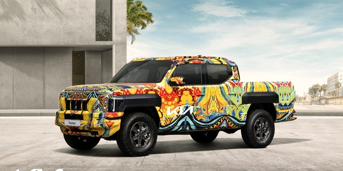 Kia mostra inédita pick-up Tasman com camuflagem inspirada na Austrália
