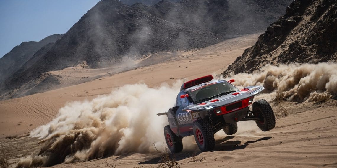 Entrada vitoriosa de Mattias Ekström e da Audi no Dakar 2024