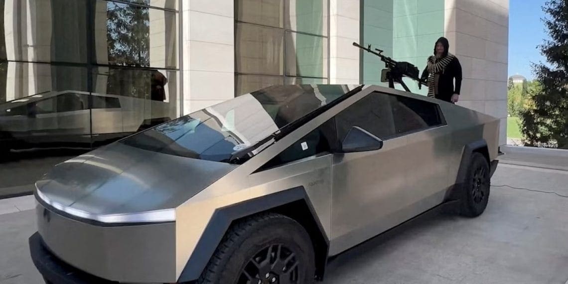 Video – Chechen Leader Ramzan Kadyrov Showcases a Tesla Cybertruck with a Machine Gun Mount, Raising Questions About How It Ended Up in Russia