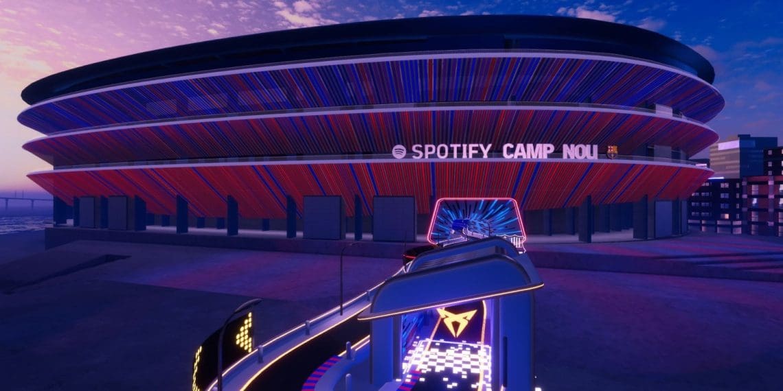 Estrelas de futebol do Barcelona conhecem o virtual Camp Now ao volante do Cupra UrbanRebel