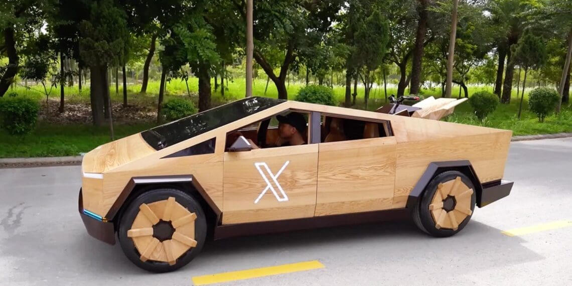 Cansou-se de esperar? Youtuber construiu Tesla Cybertruck… em madeira!