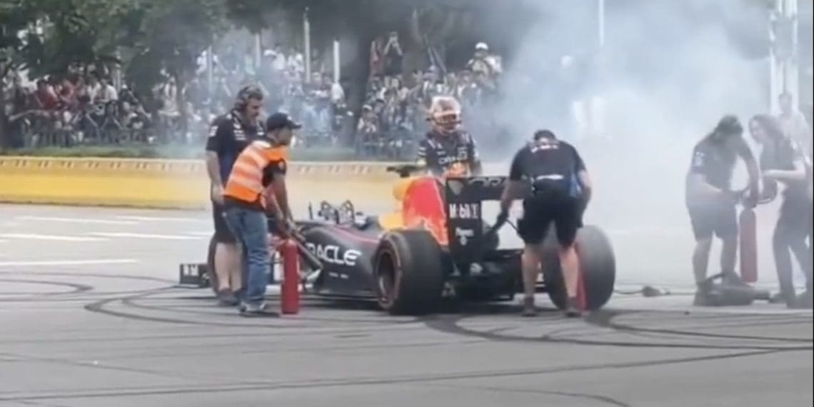 VIDEO – Yuki Tsunoda’s Red Bull RB8 Goes Up in Flames During Spectacular Taiwan Show Run