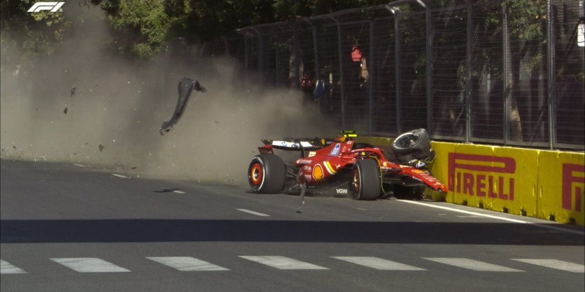 Carlos Sainz Reflects on Massive Collision with Perez: “I Did Nothing Wrong”