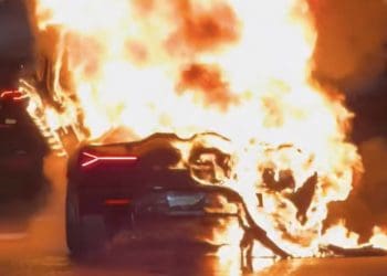 Luxury Up in Flames: Lamborghini Revuelto Reduced to Ashes on New York Highway