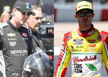 Kyle Larson assume responsabilidade por acidente com Kyle Busch em Gateway em troca acalorada.